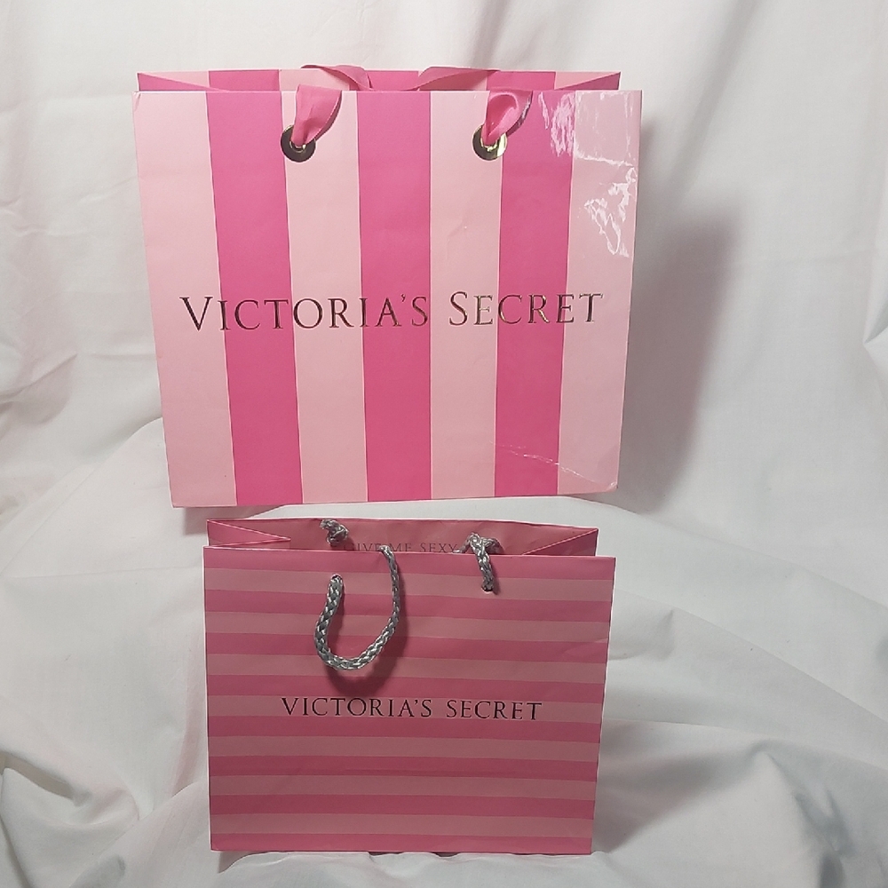 Victoria Secret" medium & small paper bags11" X 9" X 5",  7.5" X 6" X 3.5"